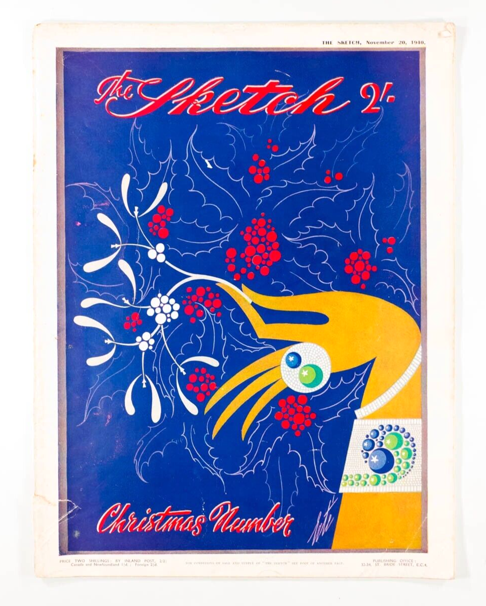 Erte THE SKETCH magazine CHRISTMAS NUMBER November 1940 Art deco illustration UK