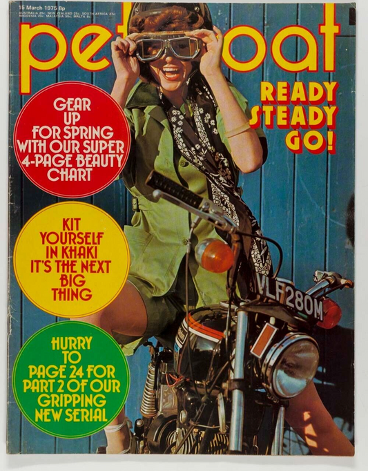 Harley Davidson SYREETA WRIGHT Sammy Hagar PETTICOAT magazine March 1975 50 bday