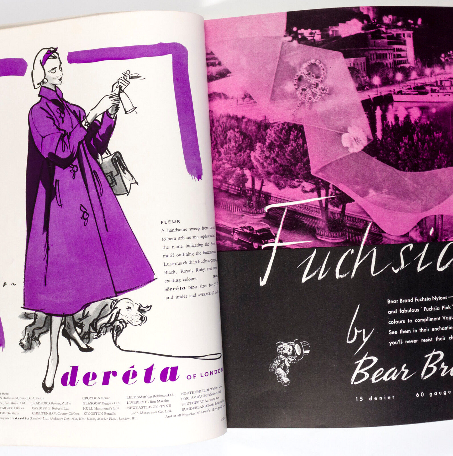 Marie Helene Arnaud NORMAN PARKINSON Helmut Newton RENE BOUCHE vtg FUCHSIA VOGUE