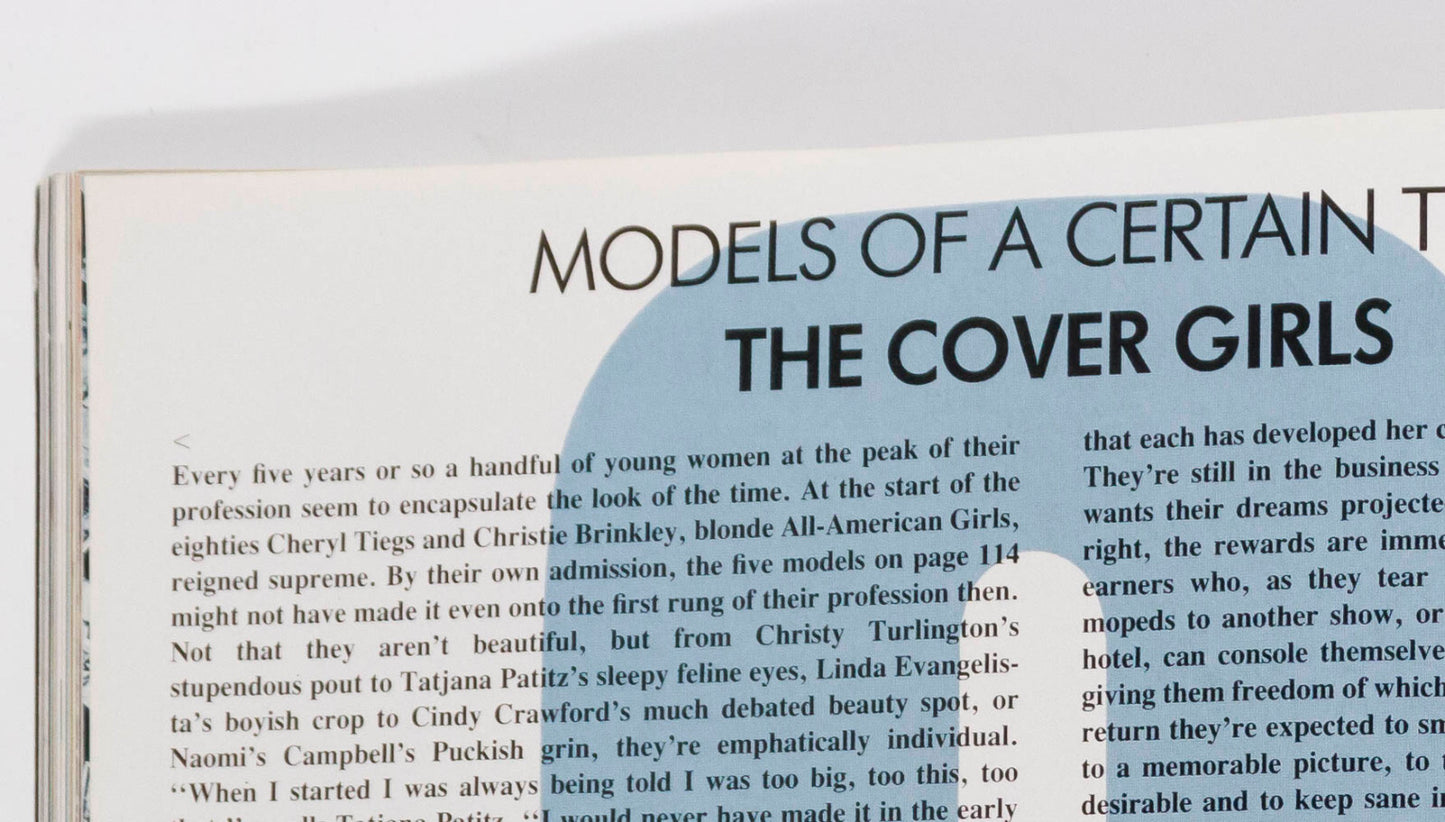 SIGNED by NAOMI CAMPBELL The Super Models VOGUE Cindy Linda Tatjana Christy 1990