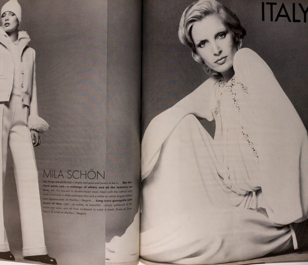 KAREN GRAHAM Avedon JON VOIGHT Vogue Sept 1972 Collections OSCAR DE LA RENTA vtg