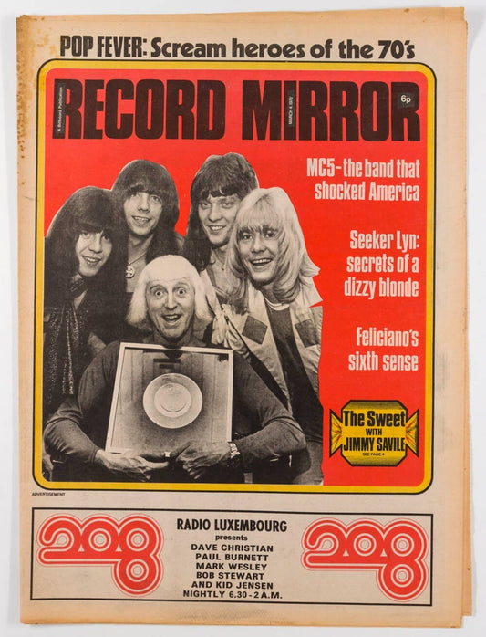 THE SWEET Jimmy Saville MC5 Record Mirror magazine March 1972 Seekers FELICIANO