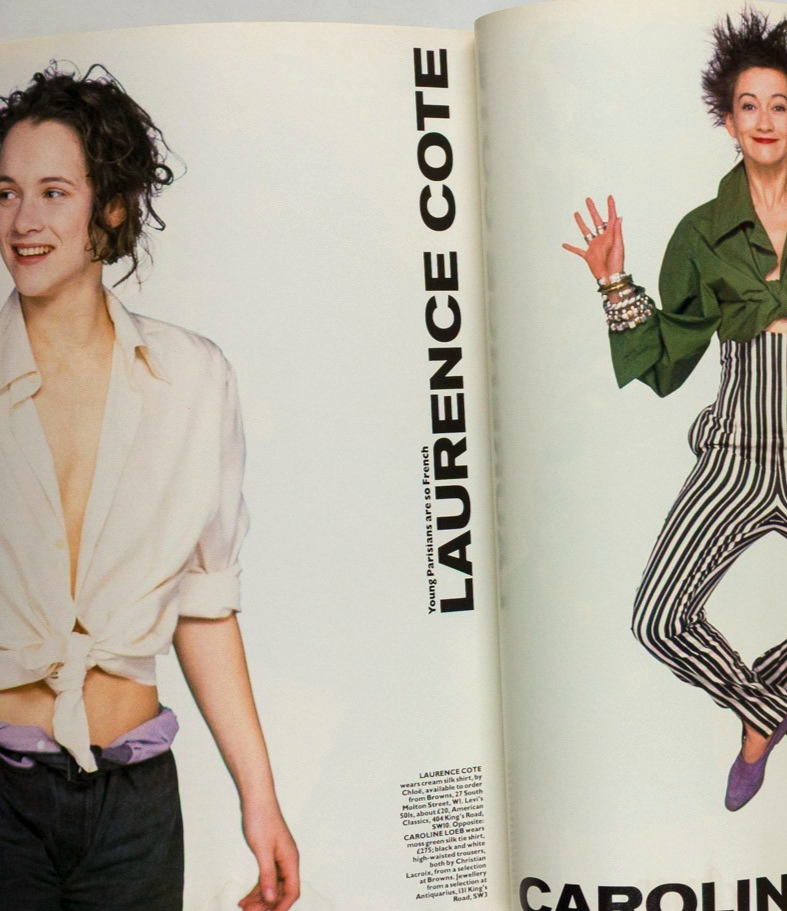 LUCIE DE LA FALAISE Julie Delpy ANGUS McBEAN Couture HARPER'S & QUEEN July 1989