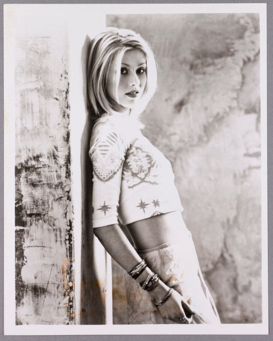 Christina Aguilera RARE EARLY PORTRAIT 10x8 photo print PR PRESS PROMO - 1999 UK