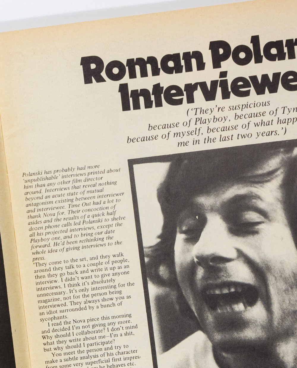 Roman Polanski Interview Rare CINCENTA Howard Brenton Time Out magazine London