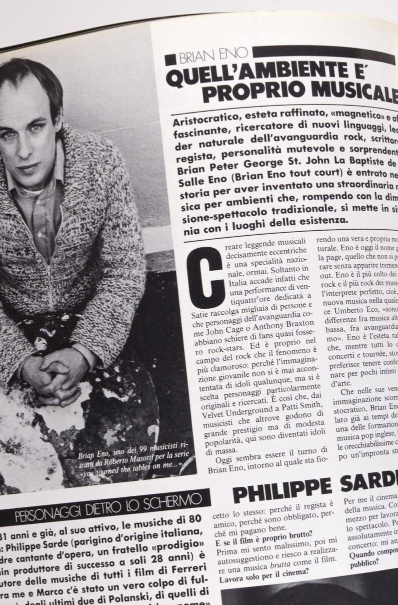 GENE HACKMAN Brian Eno MATT DILLON L’Uomo Vogue 1980 September BRUCE WEBER Pitti