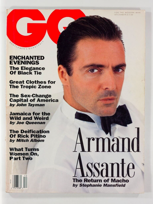 ARMAND ASSANTE Jamaica RICK PITINO Black tie SEX CHANGE US GQ magazine 1991 Dec