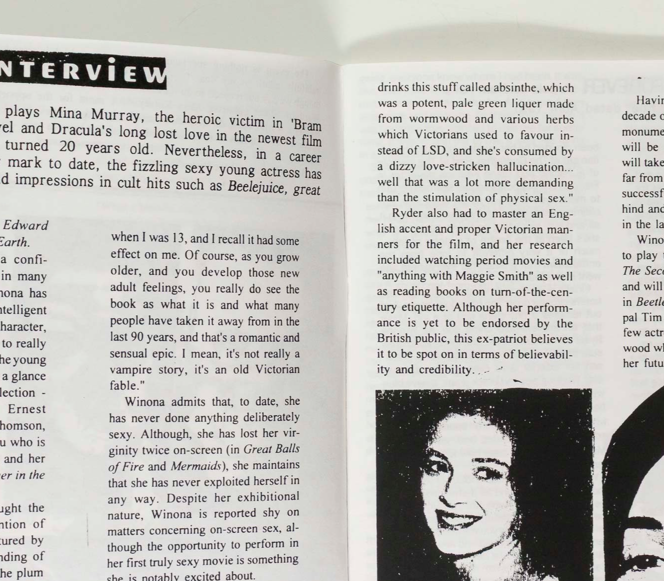 WINONA RYDER fanzine UNOFFICIAL UNAUTHORIZED February 1996 zine magazine FOREVER