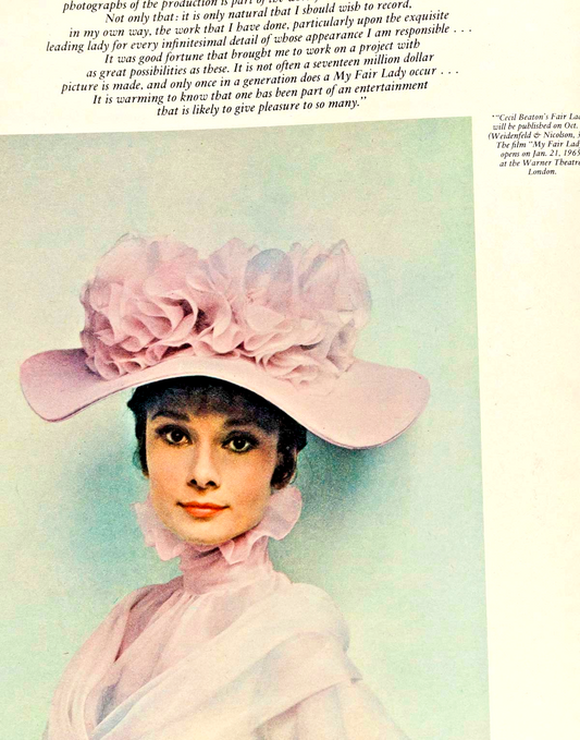 AUDREY HEPBURN Cecil Beaton MY FAIR LADY costume preview 60s weekend magazine UK