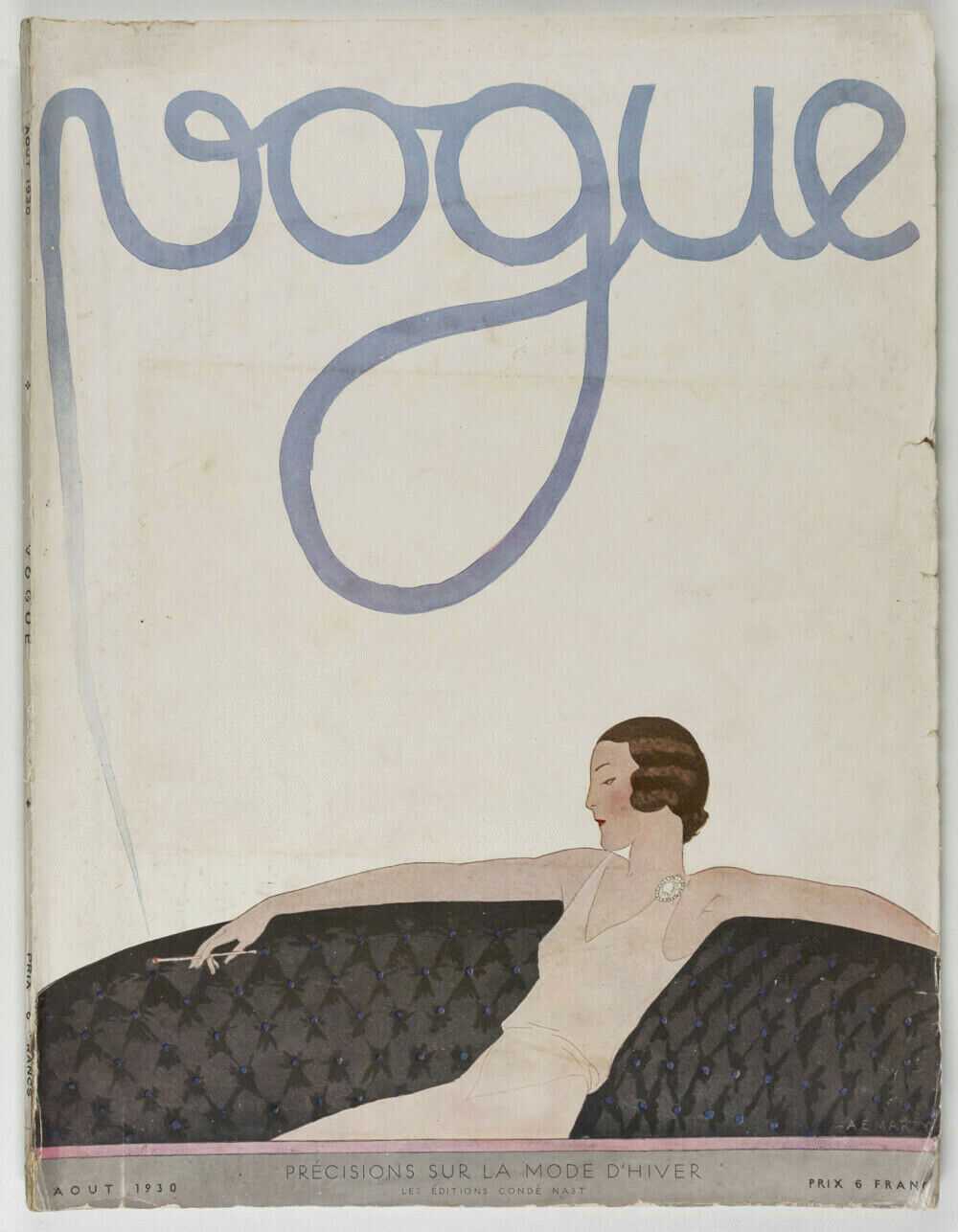 A.E.MARTY Art Deco AUGUST 1930 vtg PARIS VOGUE French fashion COLLECTIONS Travel