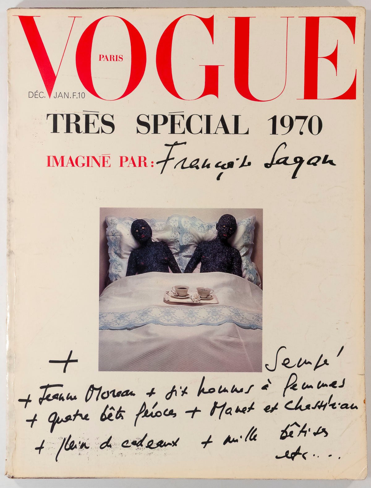 GUY BOURDIN Helmut Newton FRANCOISE SAGAN Veruschka PARIS VOGUE December 1969