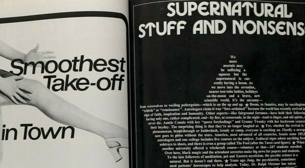 MAXINE SANDERS Supernatural Issue WITCHCRAFT Oliver Reed BIBA vtg HONEY magazine