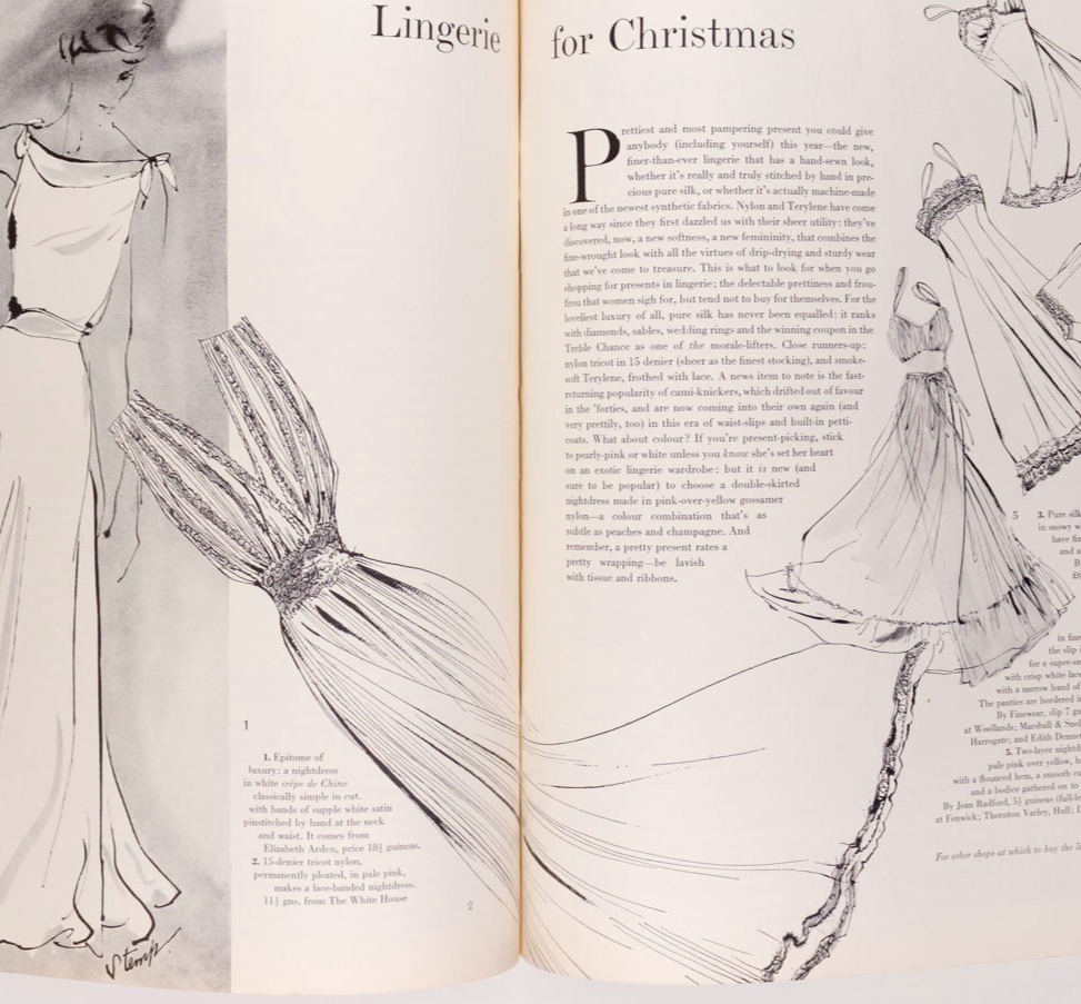 ANNABEL BIRLEY Paris London WILLIAM KLEIN Parkinson VOGUE December 1956 vtg XMAS