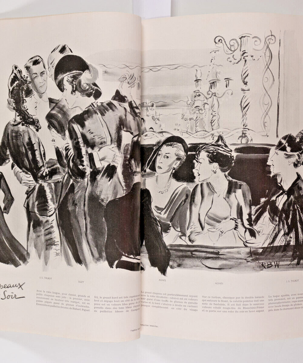 EDUARDO BENITO Schiaparelli LANVIN Rene Bouet-Willaumez PARIS VOGUE French vtg