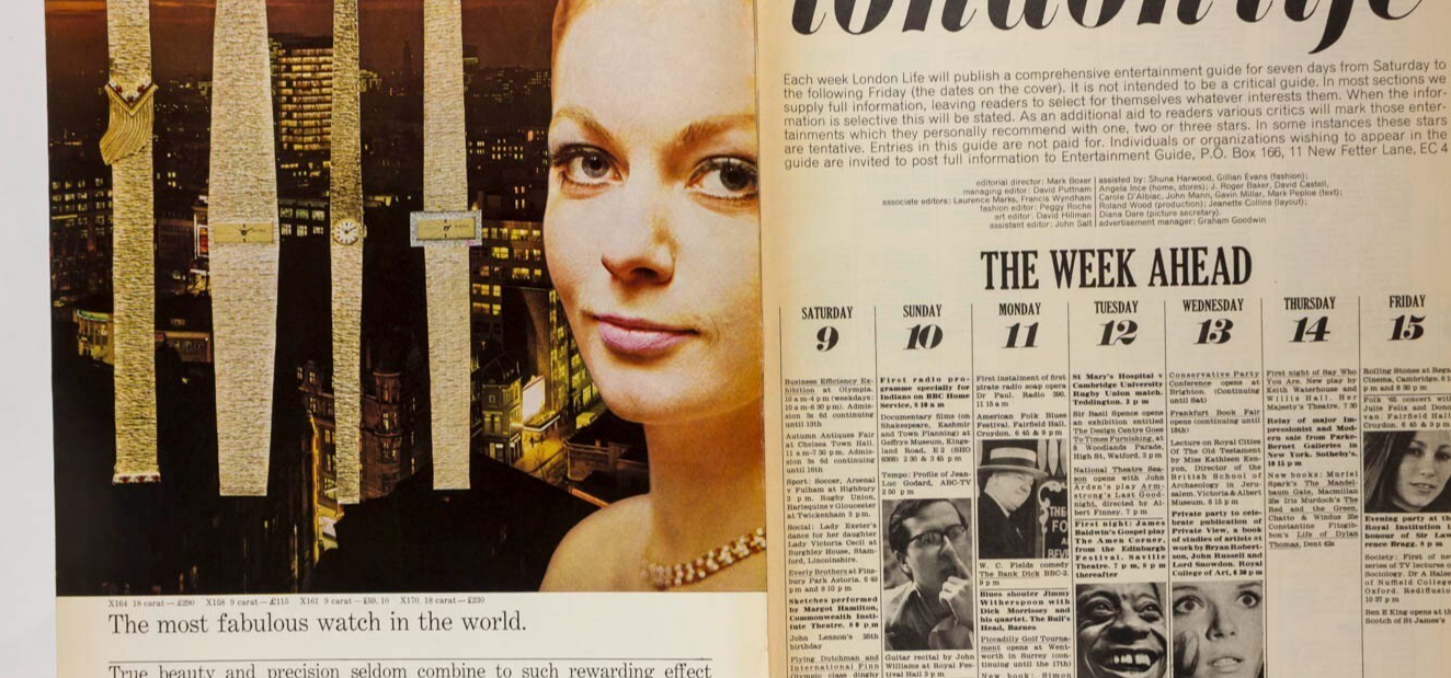 DONOVAN Diana Rigg JEAN SHRIMPTON London Life magazine October 1965 Scarfe EDNA