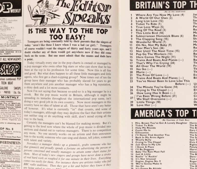 Sandie Shaw THE BEATLES Rolling Stones POP WEEKLY Marianne Faithfull EVERLY BROS