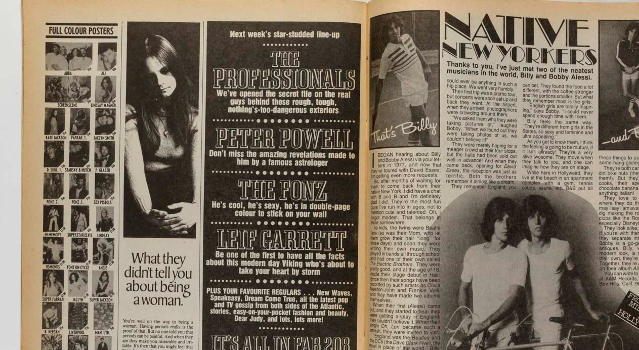 Punk MICK JONES Kate Bush FAB 208 March 1978 MARTIN SHAW Alessi Brothers OSMONDS