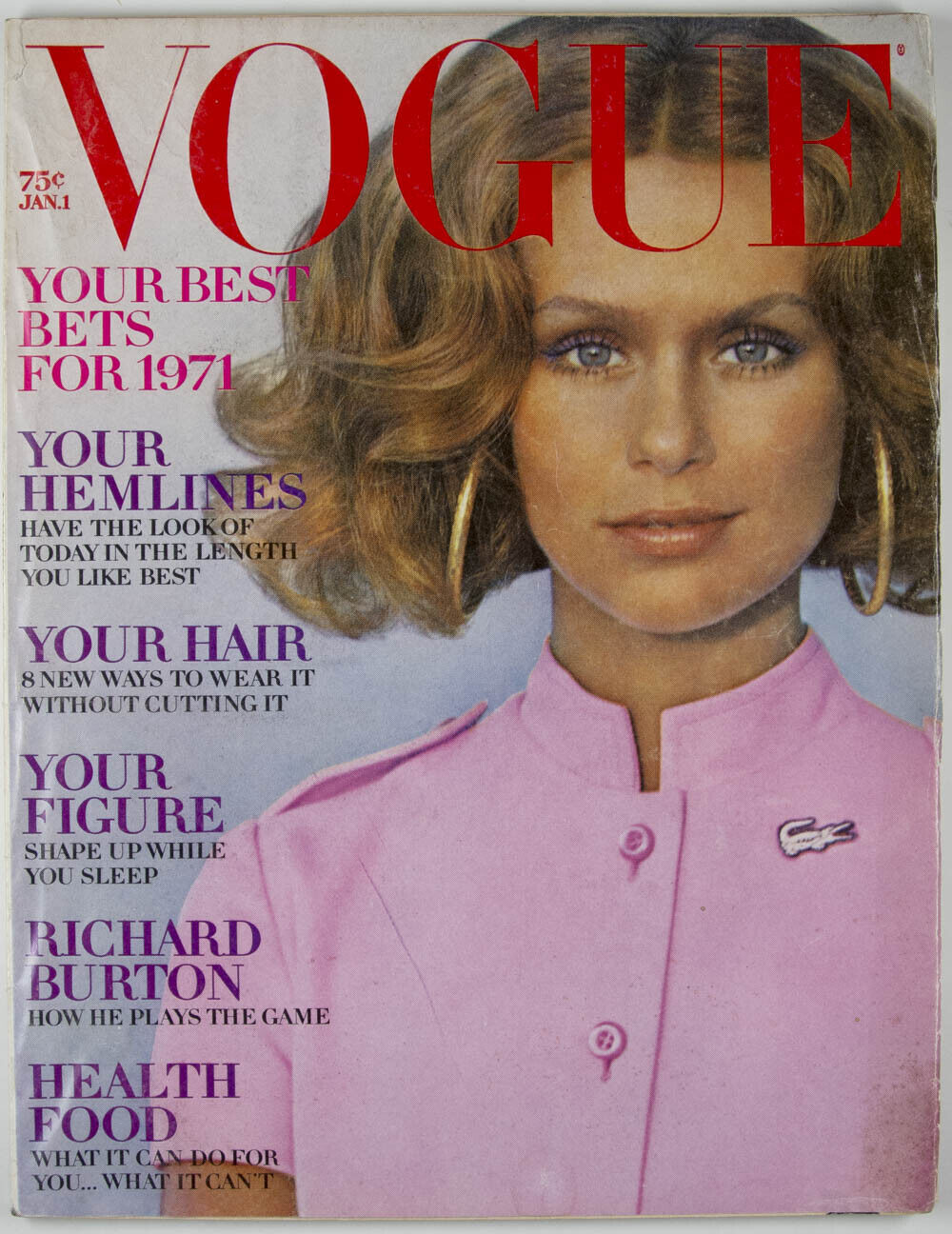 LAUREN HUTTON Richard Burton LACOSTE Paul Morrissey HAIR Vogue US 1 January 1971