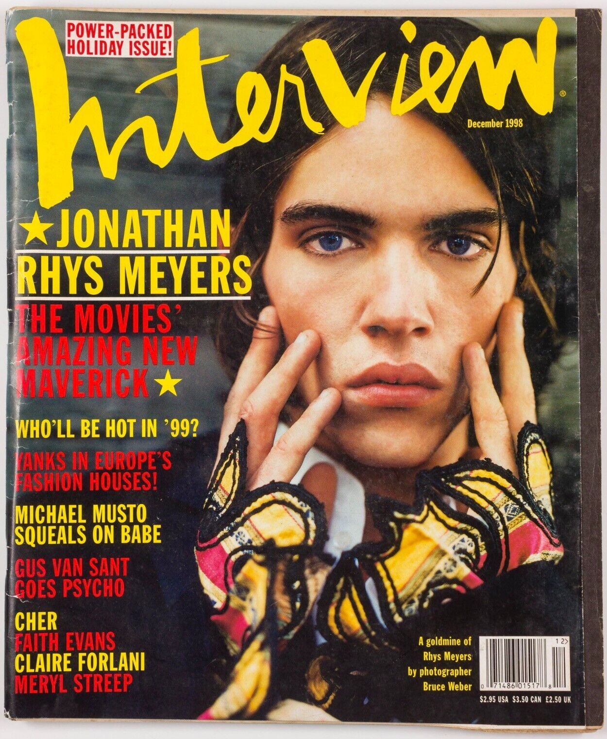 JONATHAN RHYS MEYERS Bruce Weber CHER Claire Forlani BALE Interview magazine USA