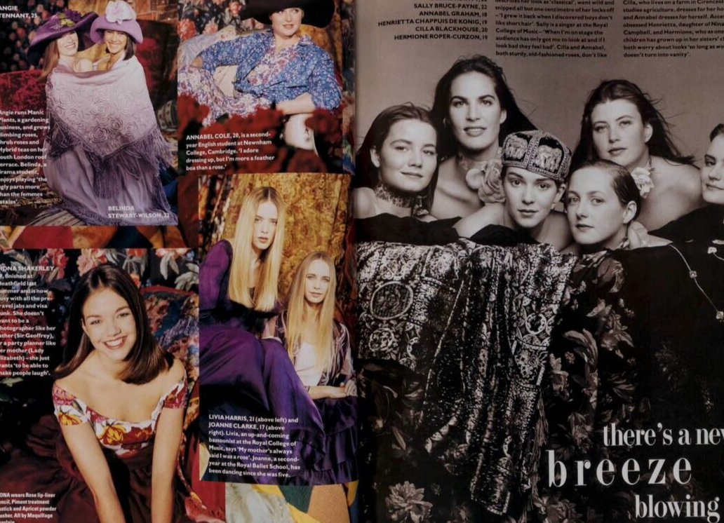 Amber Valletta CINDY CRAWFORD John Galliano SOPHIE DAHL Plum Sykes ~ UK Harper's