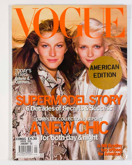 GISELE BUNDCHEN Carmen Kass MEISEL Vogue magazine US January 2000 Bill Bradley
