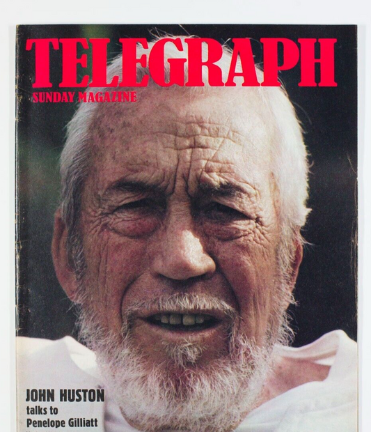 John Huston PATRICIA GILLIATT The SUNDAY TELEGRAPH magazine VTG film fashion 80s