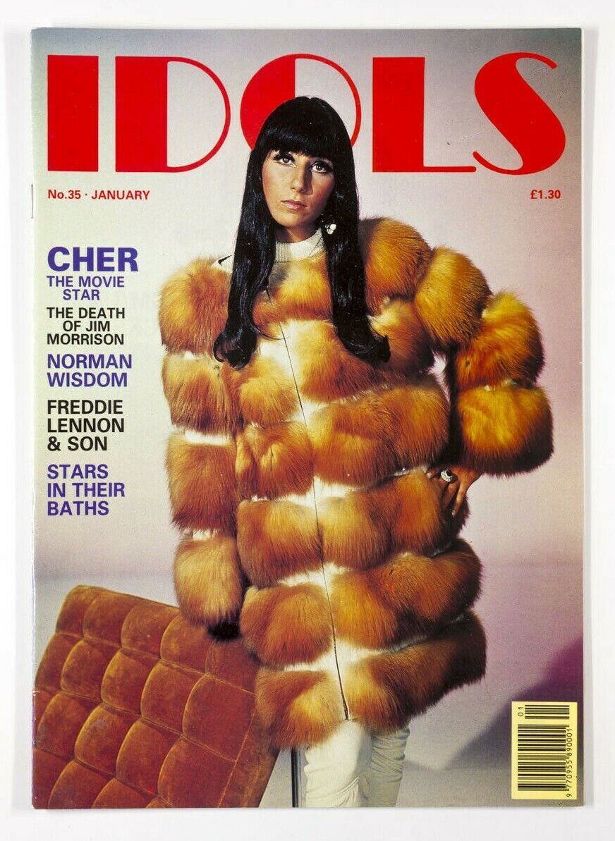 Cher GEORGE LAZENBY Jim Morrison JOHN LENNON Norman Wisdom IDOLS magazine 35 Jan