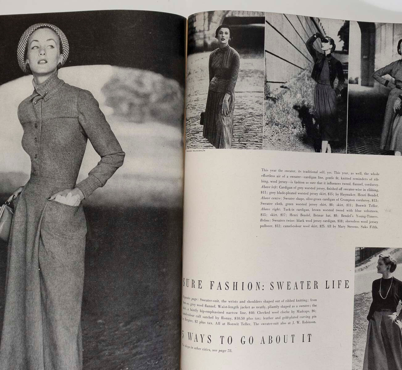 John Rawlings COLLEGE ISSUE vtg 1940's 40s fashion US VOGUE magazine August 1949