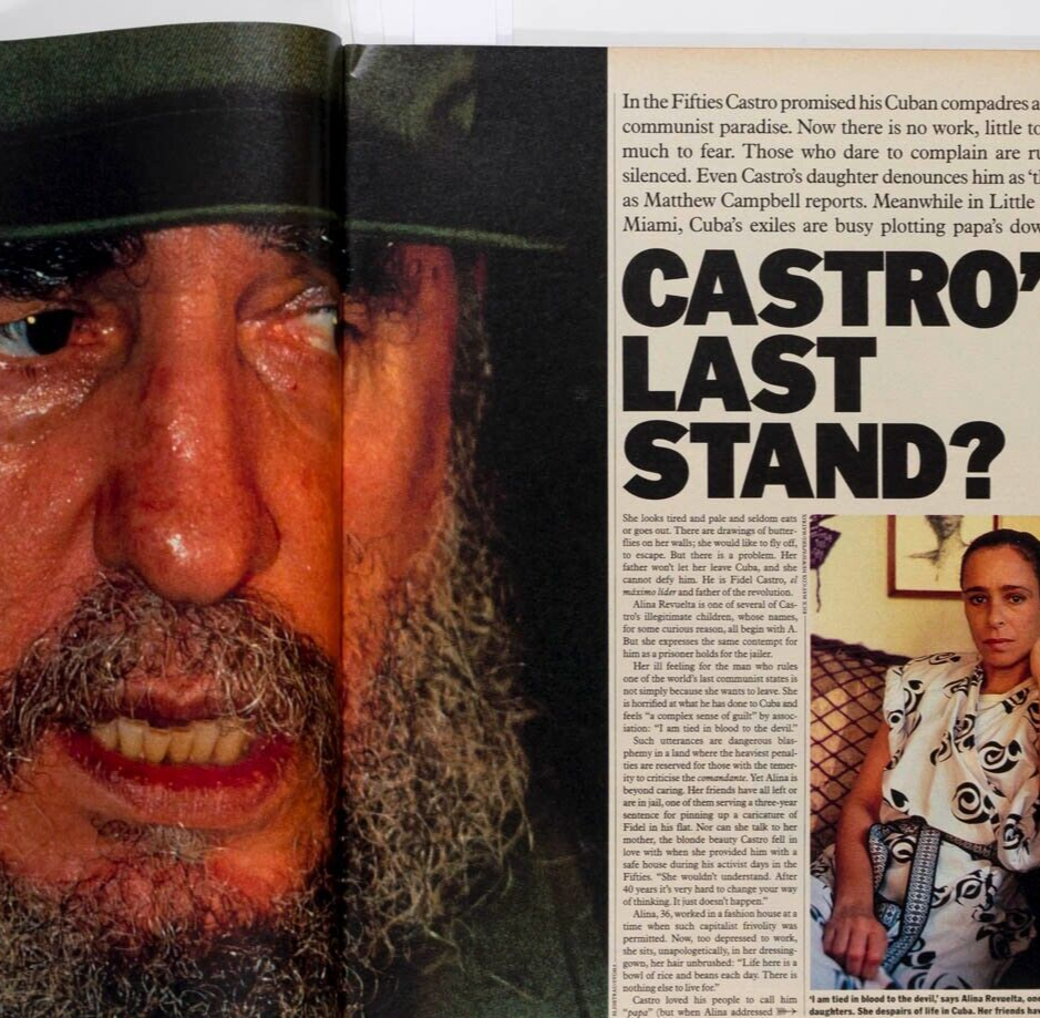 Fidel Castro MANDY RICE-DAVIES Alessi RAY CONNOLLY Rio SUNDAY TIMES magazine 90s
