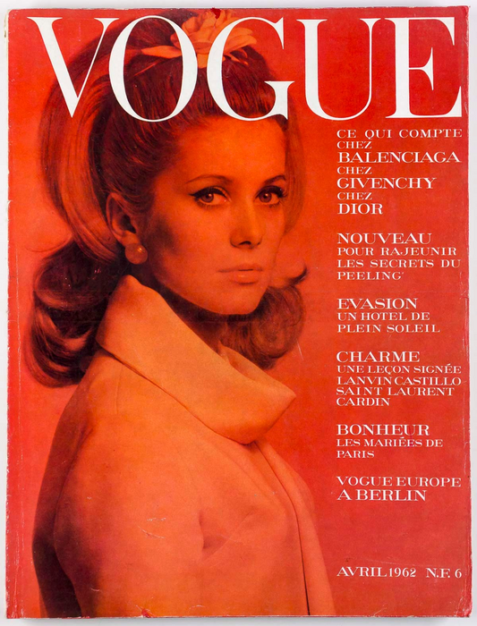 Catherine Deneuve 1st Vogue HELMUT NEWTON Balenciaga GIVENCHY  Paris April 1962