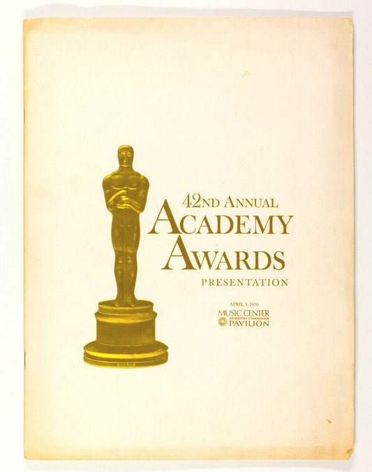 OSCARS 1970 42nd Academy Awards Presentation Program TICKET Governors Ball Menu