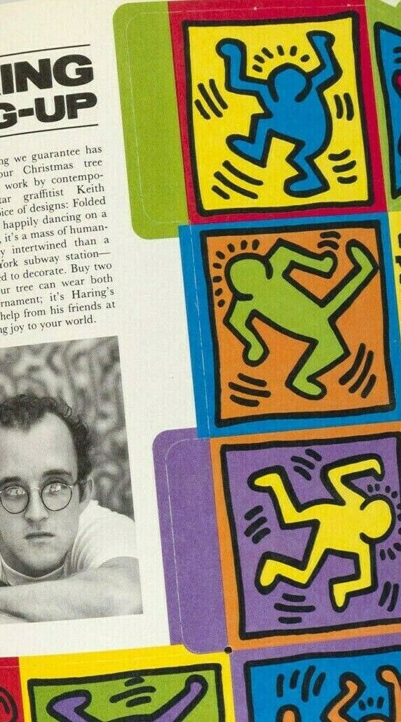 KEITH HARING Hang Up XMAS DECORATION Ornament EXCLUSIVE ART WORK 1980's magazine