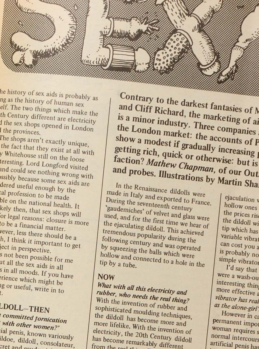 OZ MAGAZINE'S MARTIN SHARP Rare SEX AIDS Illustration TIME OUT London 1970's UK