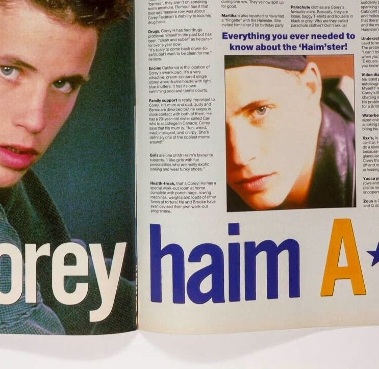BALTHAZAR GETTY J Depp COREY HAIM Traci Lords DOWNEY JR Young Americans magazine