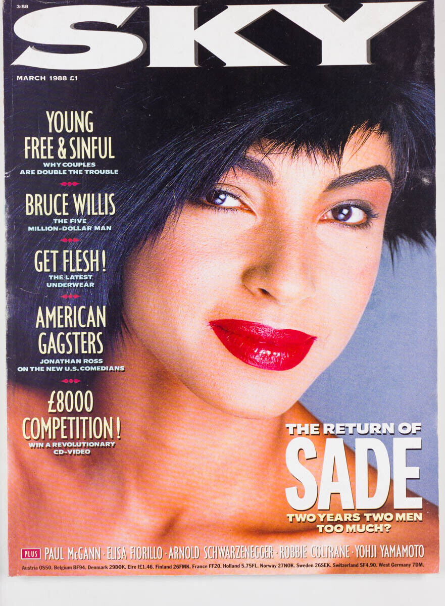 SADE Paul McGann YOHJI YAMAMOTO Sinead O'Connor MIRANDA RICHARDSON  Sky magazine