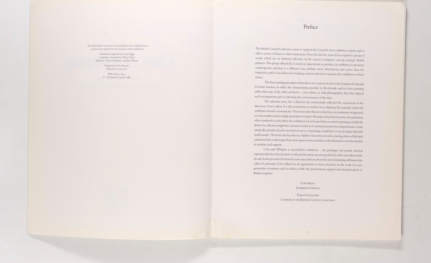 JOCK MCFADYEN Mark Wallinger PAULA REGO Cries & Whispers catalog BRITISH COUNCIL
