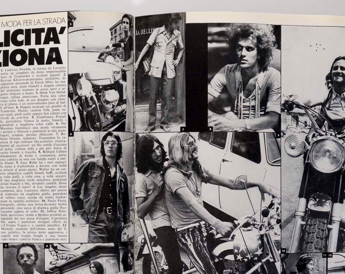 Helmut Berger ANTONY PRICE Marisa L'UOMO VOGUE October 1970 no 8 ANDREA CASCELLA