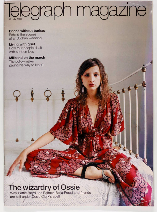 OSSIE CLARK Pattie Boyd IRIS MARK PALMER Telegraph magazine July 2003 vtg KABUL