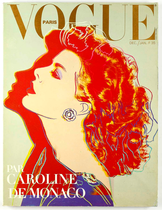 Princess Caroline WARHOL Vreeland NEWTON Bourdin PARIS VOGUE December 1983 Gruau