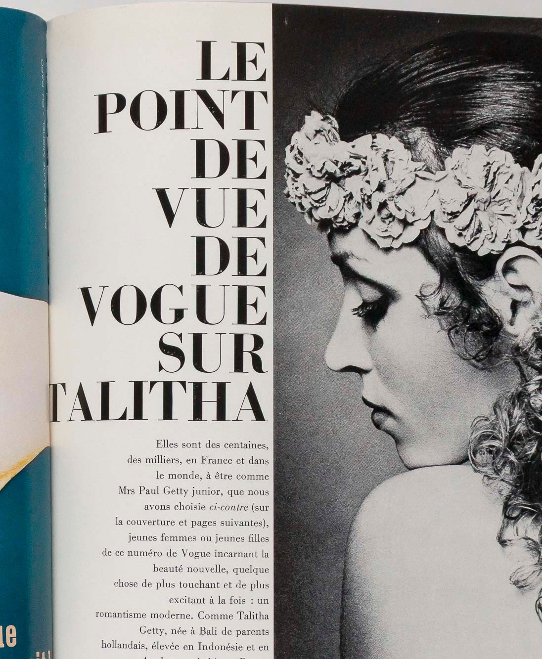 TALITHA GETTY Guy Bourdin JEANLOUP SIEFF Beauty PARIS VOGUE magazine April 1970