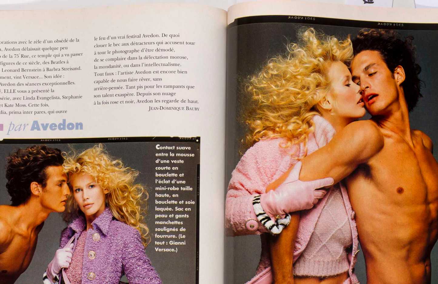 Claudia Schiffer STAN NELSON Richard Avedon GIANNI VERSACE Elle France July 1994