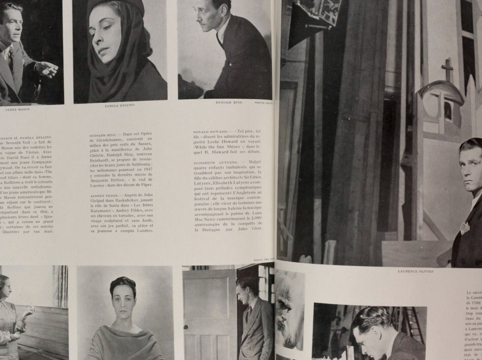 Philippe Jullian EDITH PIAF Laurence Olivier VOGUE January 1947 Balenciaga HORST