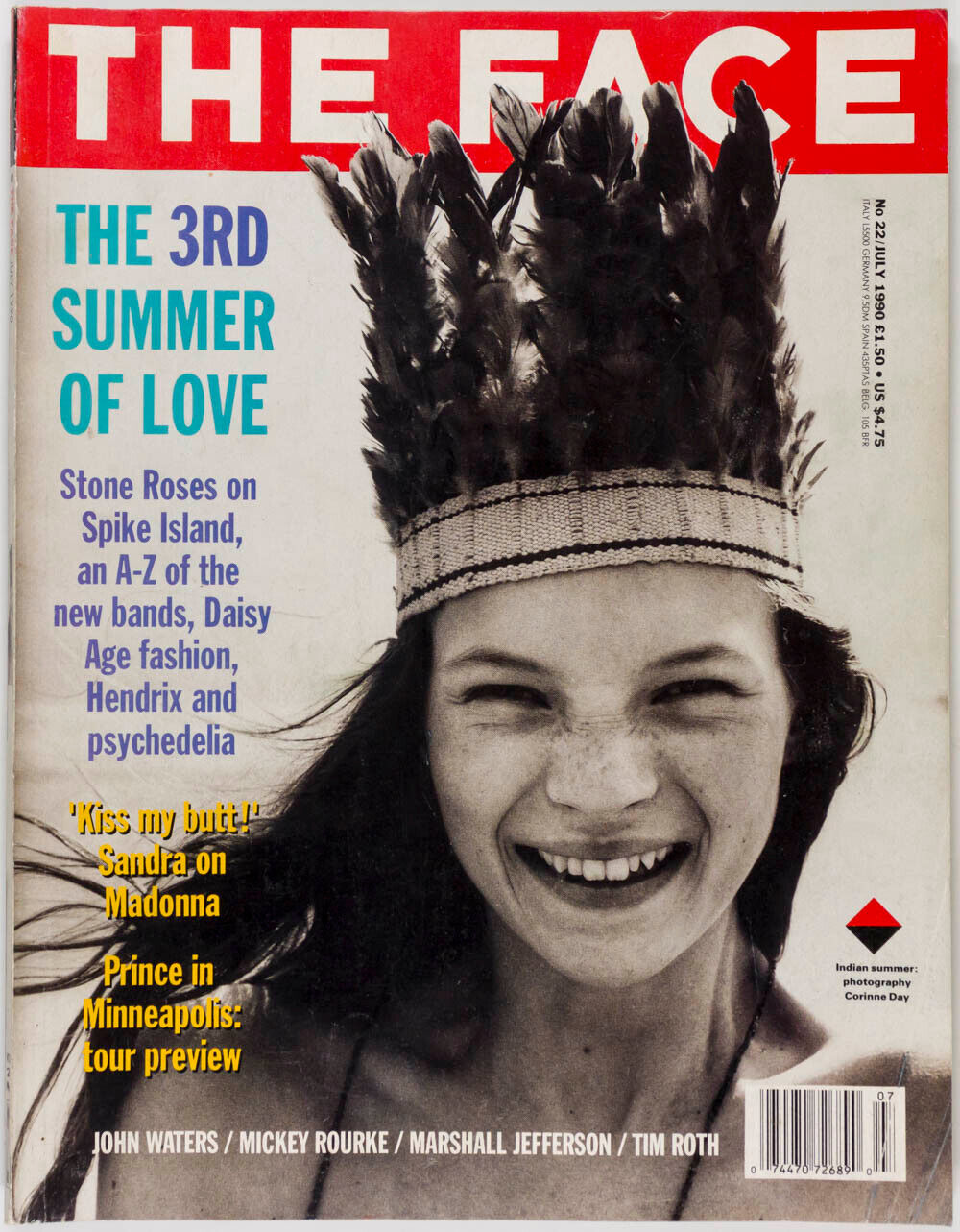 Kate Moss CORINNE DAY Spike Island MICKEY ROURKE Prince THE FACE magazine 22 vtg