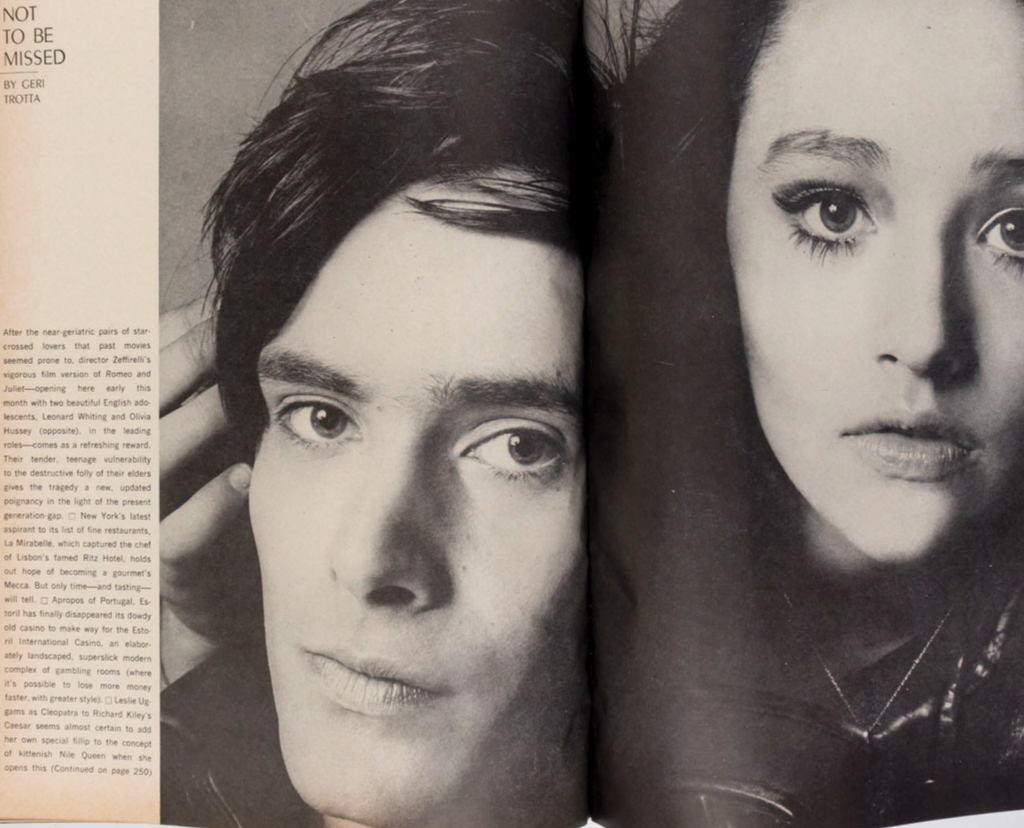 OCCULT Zodiac Cult OLIVIA HUSSEY Harpers Bazaar 1968 October DONNA MITCHELL Hiro