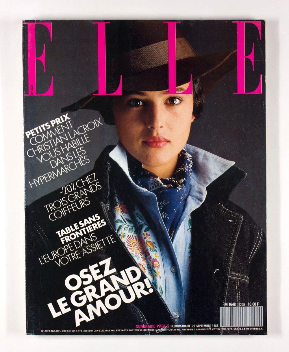 Monica Bellucci CLAUDIA SCHIFFER Lacroix YOKO ONO Elle magazine September 1986