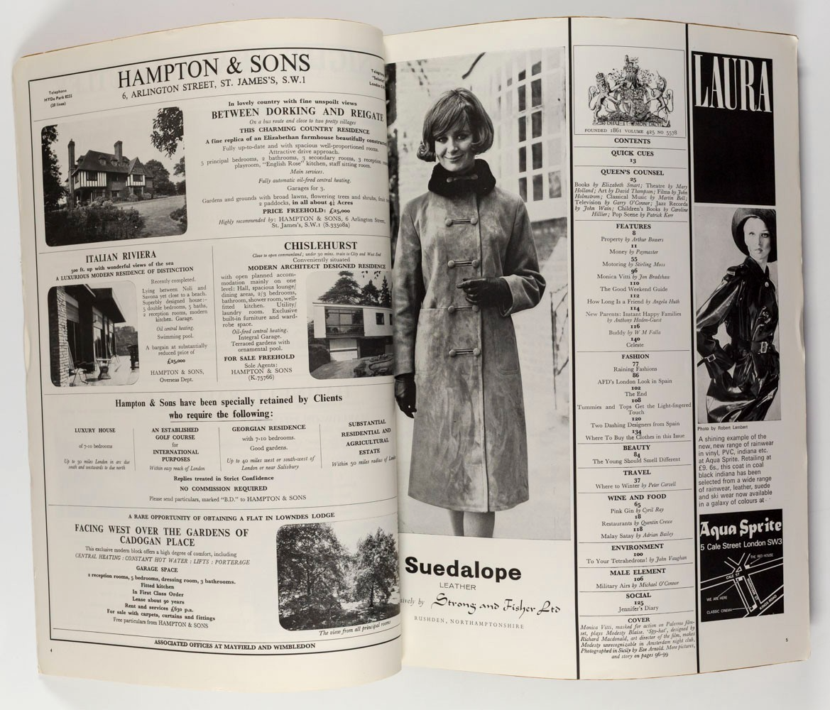 MONICA VITTI Jill Kennington JOHN COWAN Queen magazine 6 October 1965 Eve Arnold