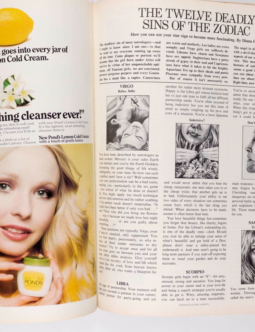 BIBA Bianca Jagger JAY JOHNSON Alan Bates COSMOPOLITAN magazine September 1972