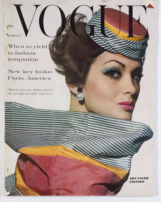 Isabella Albonico IRVING PENN William Klein V.S. NAIPAUL Paris  VOGUE March 1961