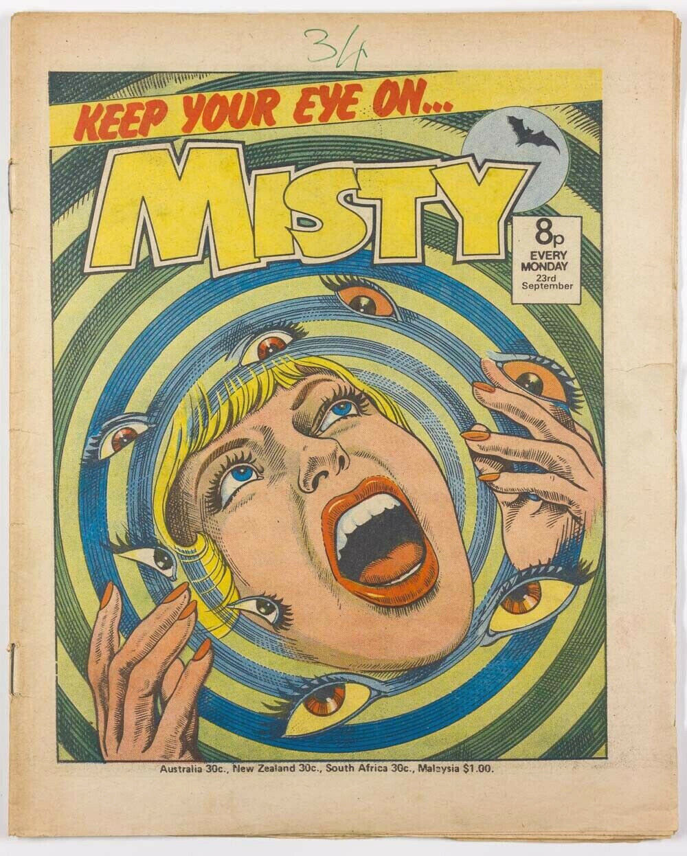 KEEP YOUR EYE ON spiral MISTY COMIC book magazine 23rd September 1978 vtg PSYCH