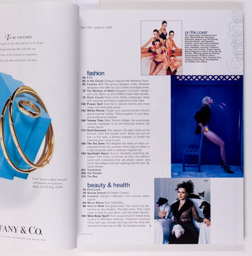 GUCCI Georgina Grenville JENNIFER EHLE Isabella Rossellini HARPERS May 1997 Judd